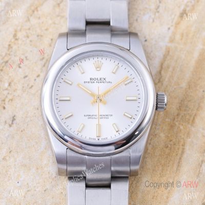 Replica Rolex Oyster Perpetual Silver Dial Stainless Steel Lady Watch